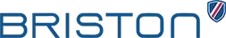 Das Wort „Briston“ ist in Blau auf weißem Hintergrund geschrieben.